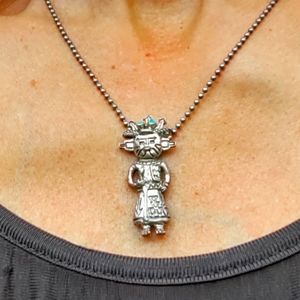 Vintage Sterling Silver & Turquoise Zuni Brooch/Pendant